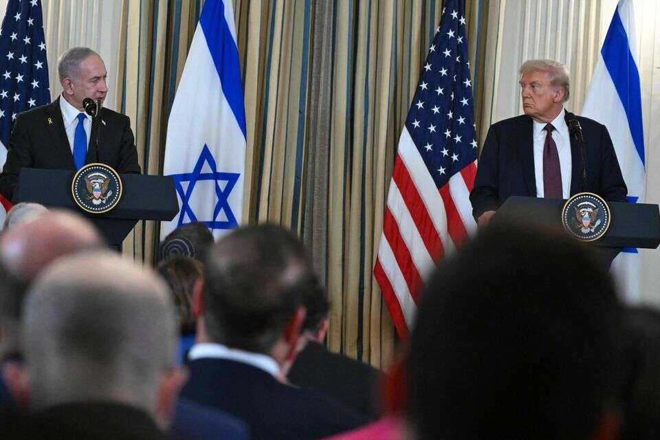 טראמפ ונתניהו בבית הלבן , AFP