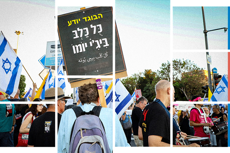 יש מי שעדיין דוגלים בפילוג. הפגנה בחיפה , הרצי שפירא