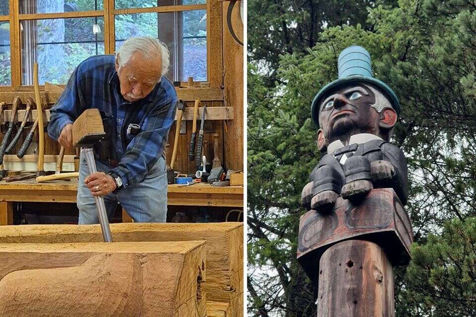 טוטם בכפר והאינדיאני מגלף בנגריה , סהר אברהמי