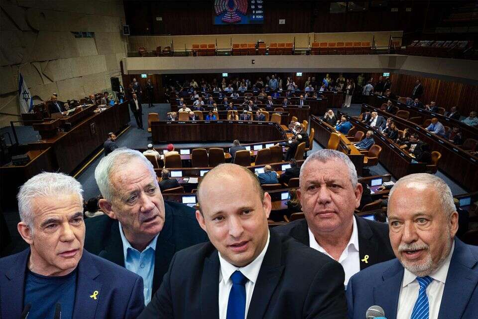 ליברמן, איזנקוט, בנט, גנץ, לפיד , יונתן זינדל, פלאש90, אורן בן חקון,יואב דודקביץ
