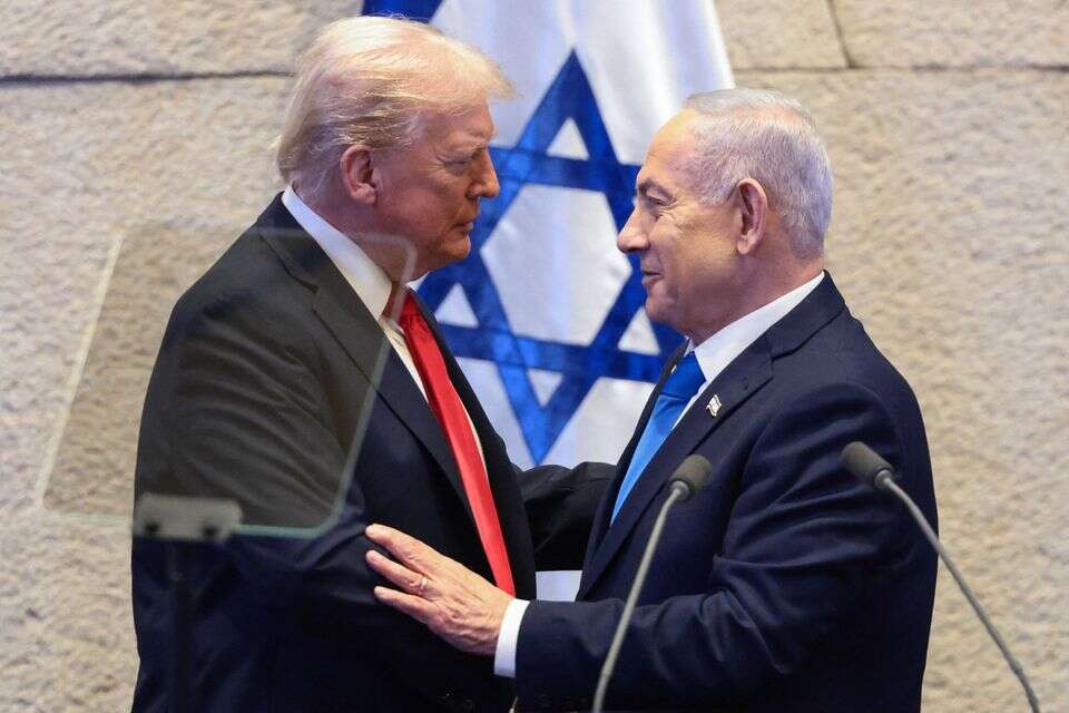 טראמפ ונתניהו בכנסת , אי.אף. פי