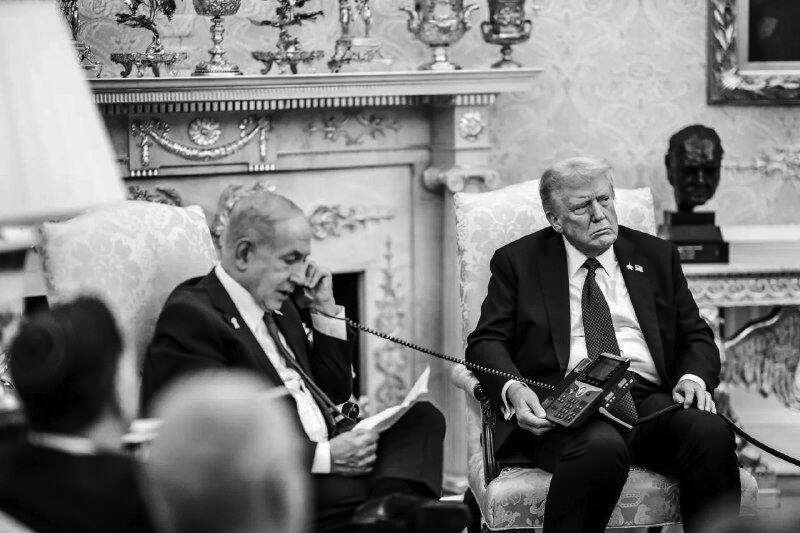 טראמפ ונתניהו בפגישה בבית הלבן. התקשר להתנצל בפני קטאר על התקיפה , הבית הלבן