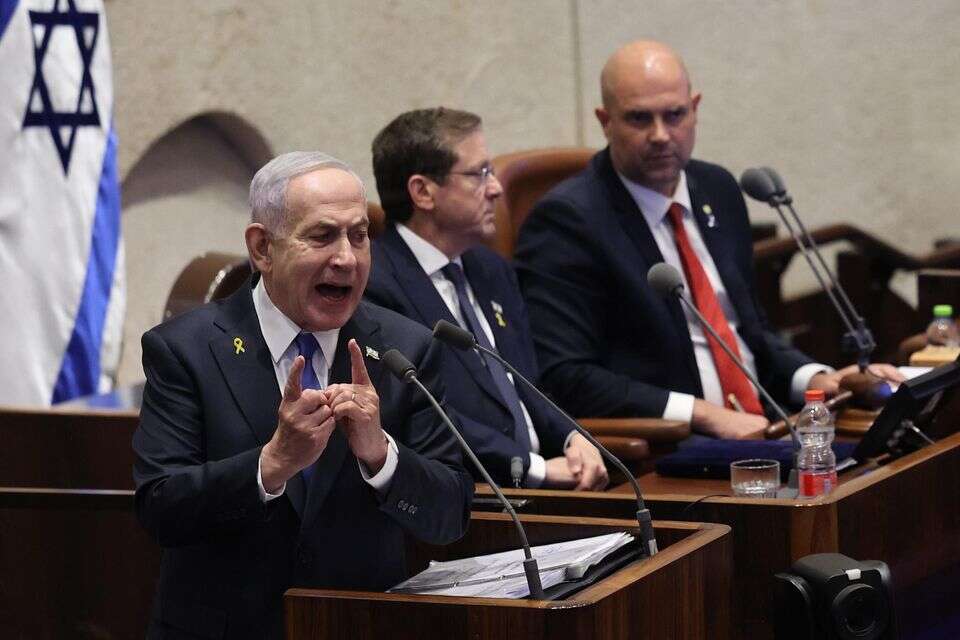 רה"מ בנימין נתניהו בנאומו במושב הפתיחה של הכנסת. איומים חדשים במזה"ת , אורן בן חקון