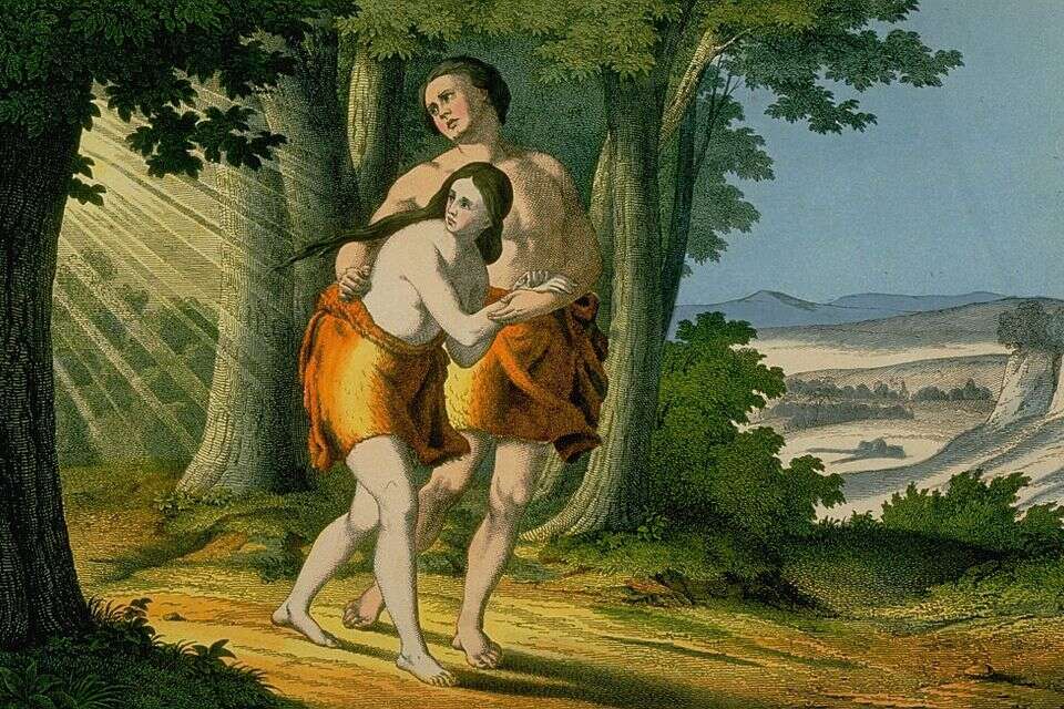 אדם וחווה בגן עדן // אילוסטרציה , גטי אימג'ס