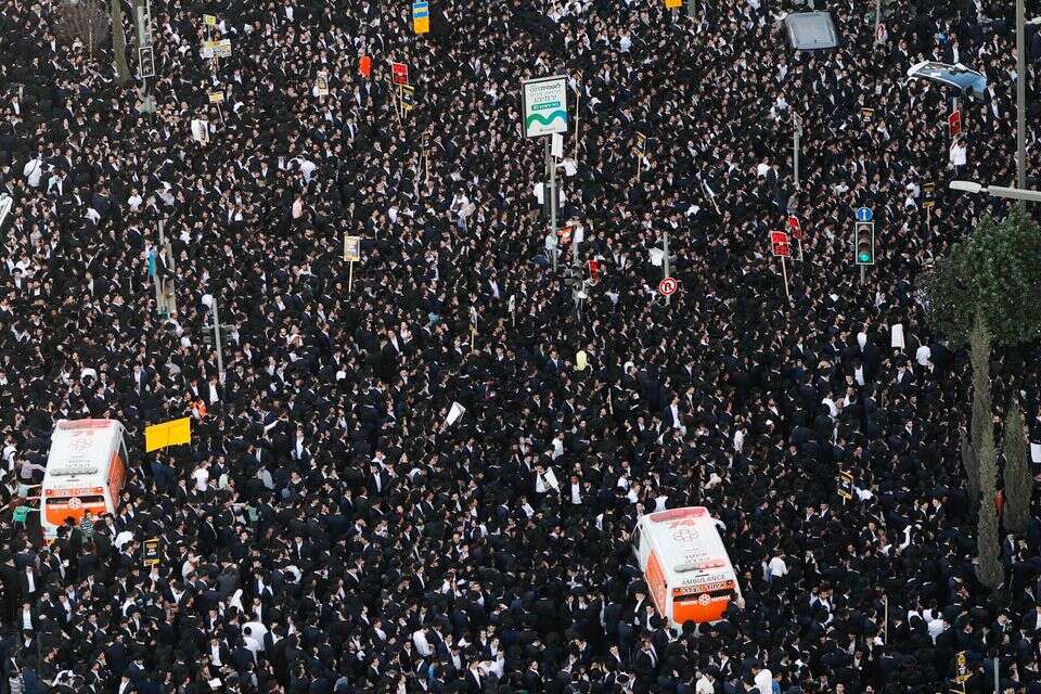 רבבות בירושלים בעצרת נגד הגיוס , אורן בן חקון