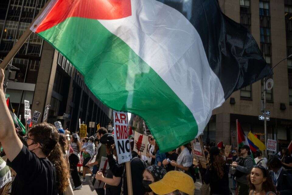 הפגנה פרו פלשתינית בניו יורק. , EPA