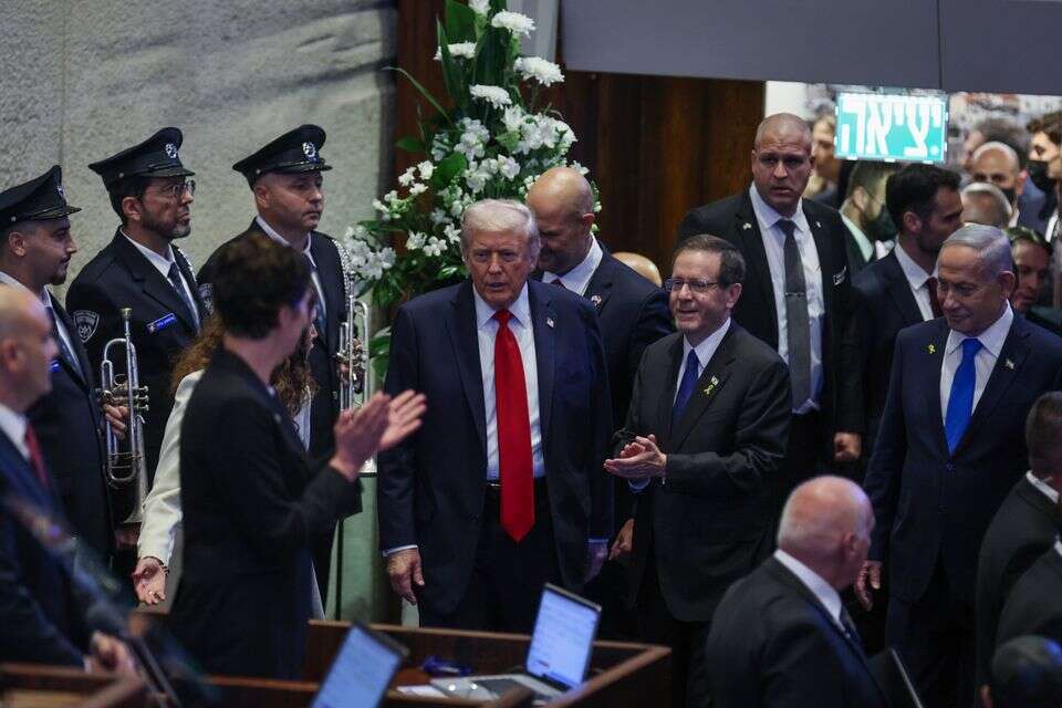 רה"מ נתניהו, הנשיא הרצוג והנשיא טראמפ בכנסת , אורן בן חקון