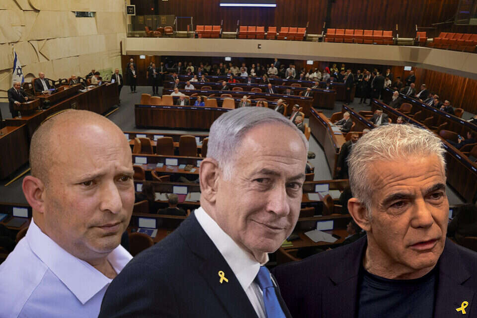 יש דרך לבלום את ההידרדרות. לפיד, נתניהו ובנט , יונתן זינדל/פלאש 90, אורן בן חקון