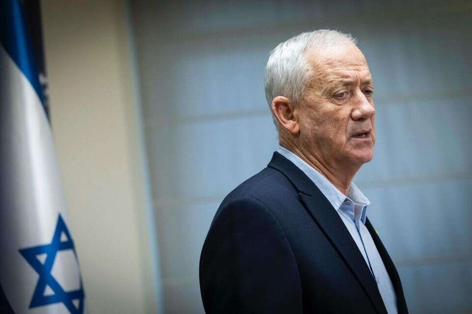גנץ בישיבת הסיעה של "כחול לבן" , חיים גולדברג/פלאש90