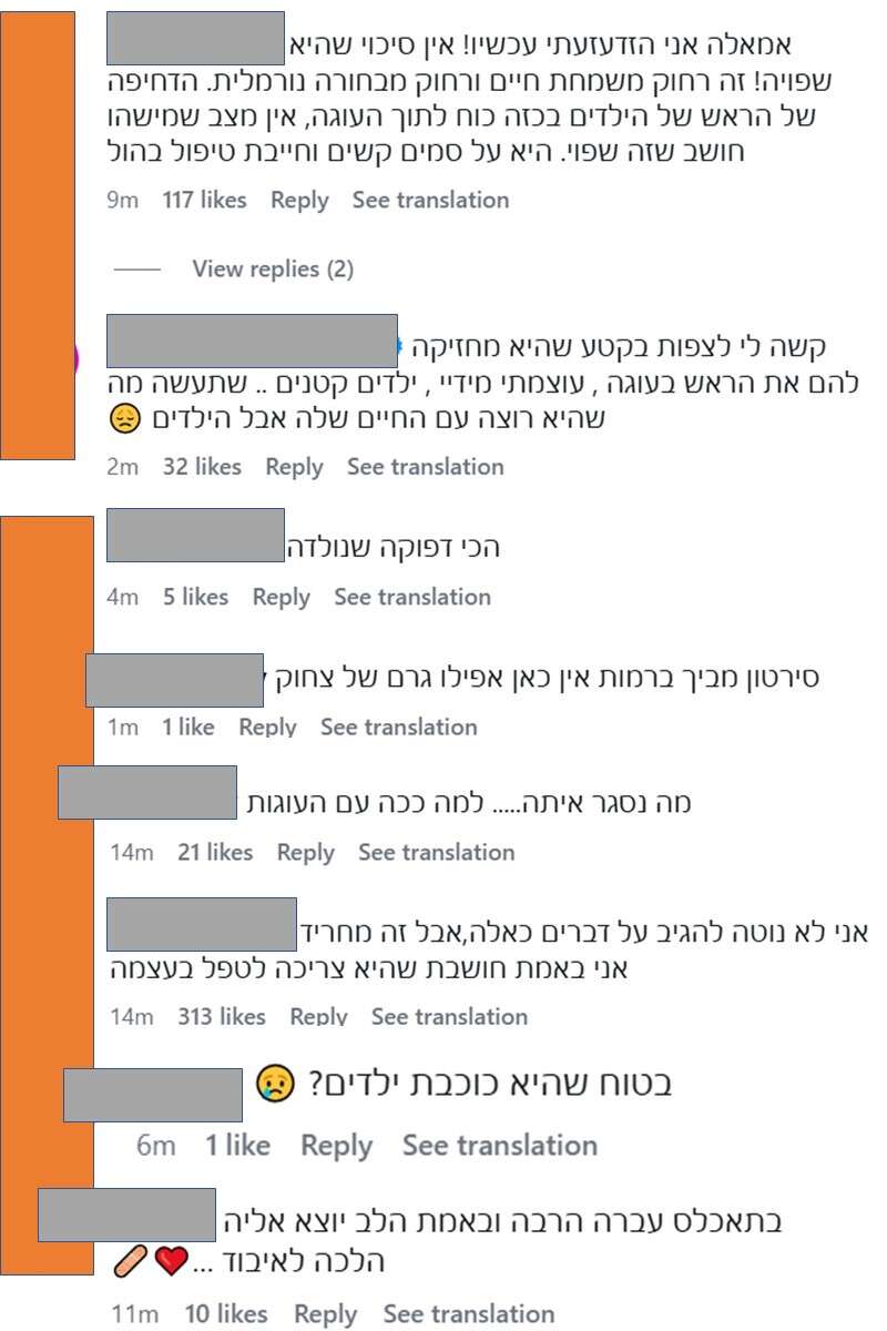 תגובות לתיעודים מיום ההולדת של ריף וריי, ילדיה של מיכל הקטנה , אינסטגרם