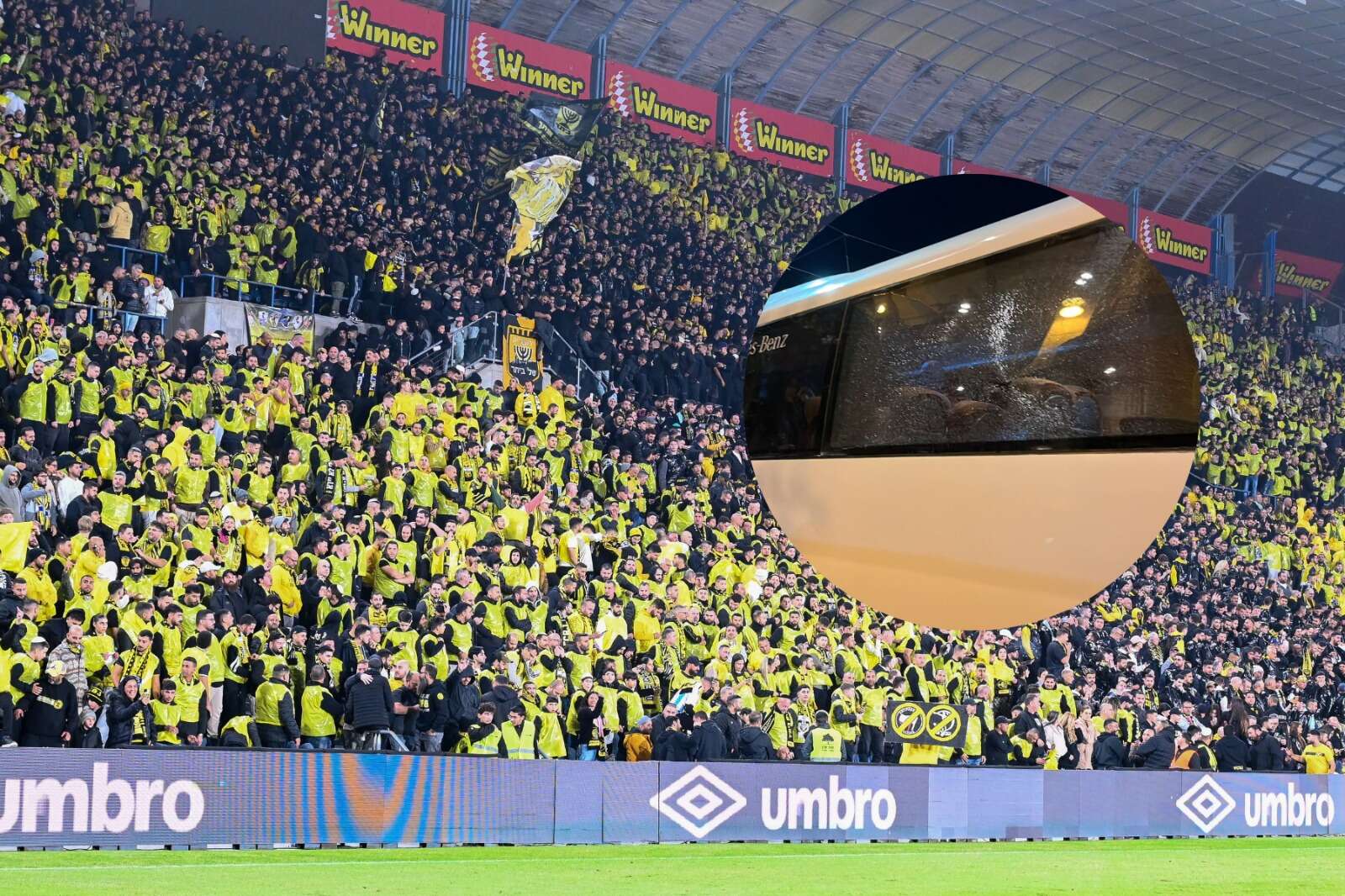 שבירת חלונות וקללות: צפו בהתפרעות של אוהדי בית"ר ירושלים לאחר הדרבי