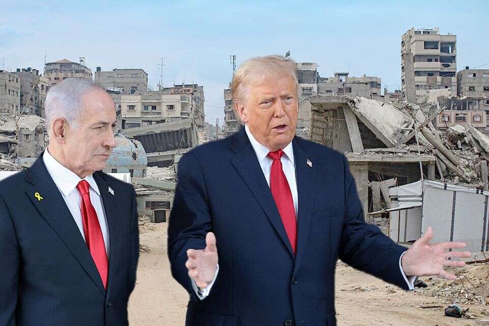 טראמפ ונתניהו על רקע עזה , רויטרס, אי.פי.איי