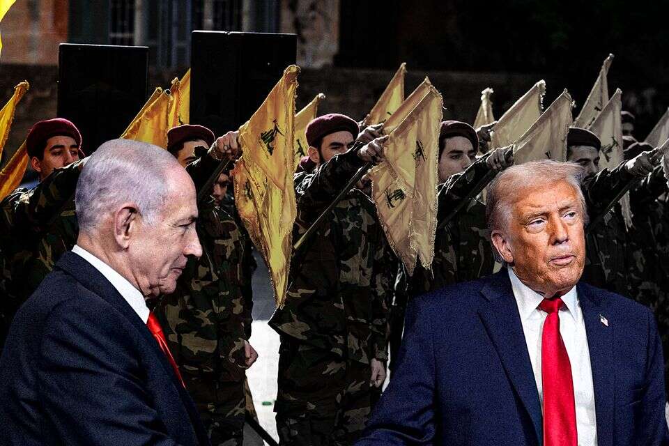 טראמפ ונתניהו על רקע אנשי חיזבאללה , AP ו-GettyImages