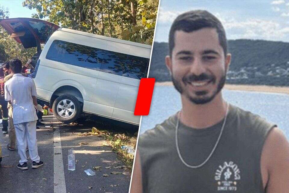 יובל כהן - הפצוע בתאונה בתאילנד לצד זירת התאונה , 