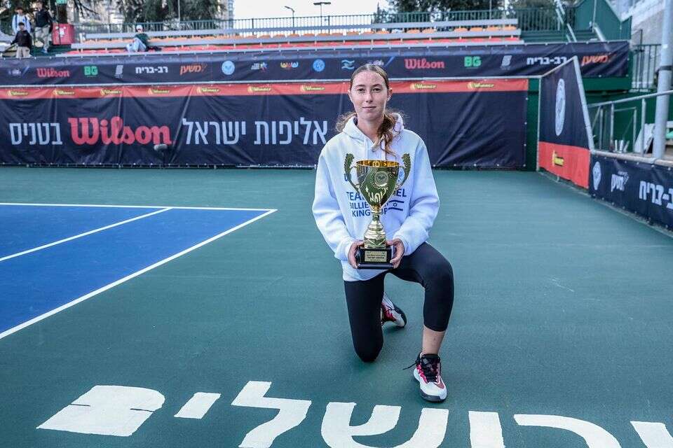 מעיין לרון אחרי הזכייה באליפות ישראל , עידו טביב, איגוד הטניס