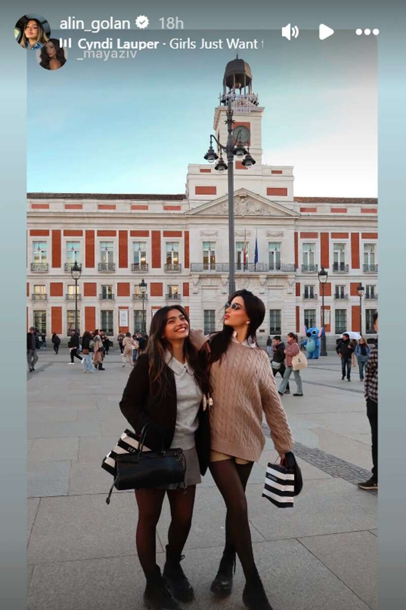 אלין גולן ומאיה זיו משתפות בסטוריז - חופשה בספרד , אינסטגרם