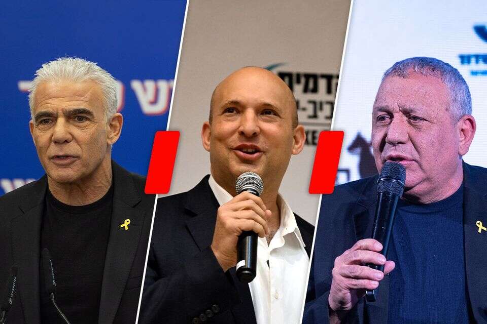 גדי איזנקוט, נפתלי בנט, יאיר לפיד , אורן בן חקון/יוסי זלינגר 