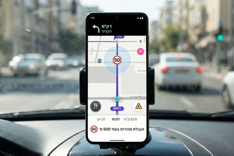אפליקציית Waze , נוצר באמצעות ג'מיני