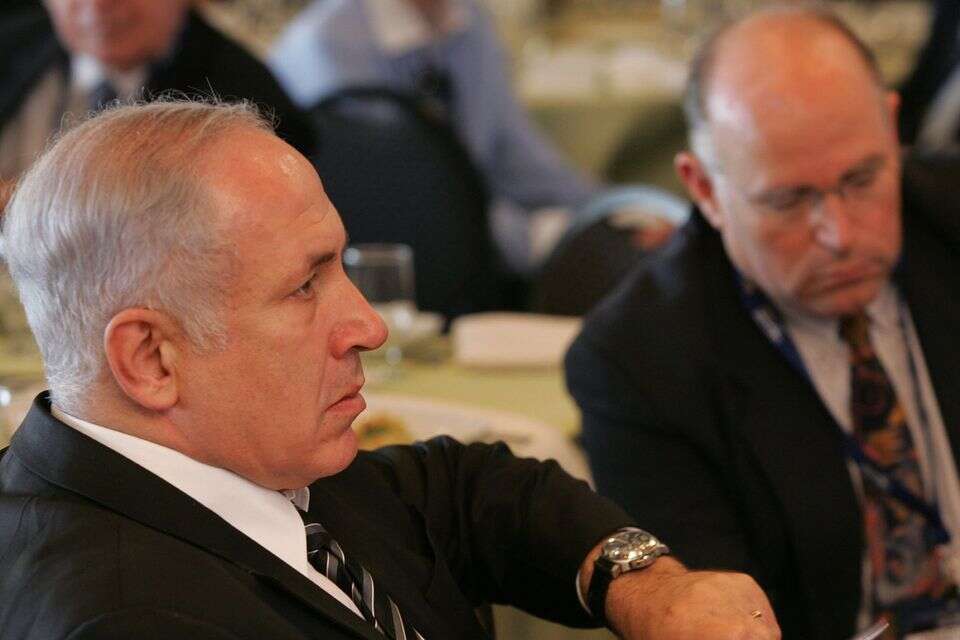 פרופ' עוזי ארד (מימין) לצד בנימין נתניהו, 2008 , טל כהן