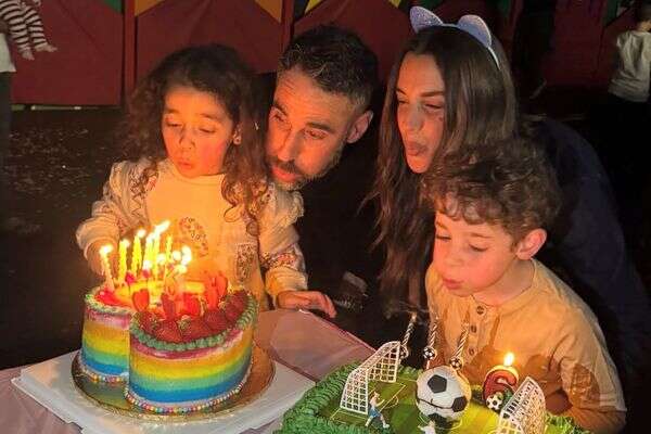 "לא הכל היה ורוד". עומרי שלום עם הגרושה ירדן הראל ושני ילדיהם המשותפים לני וגפן , אינסטגרם