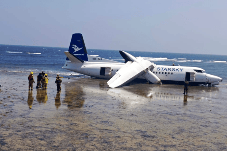 A plane with 55 passengers made an emergency landing - into the sea
