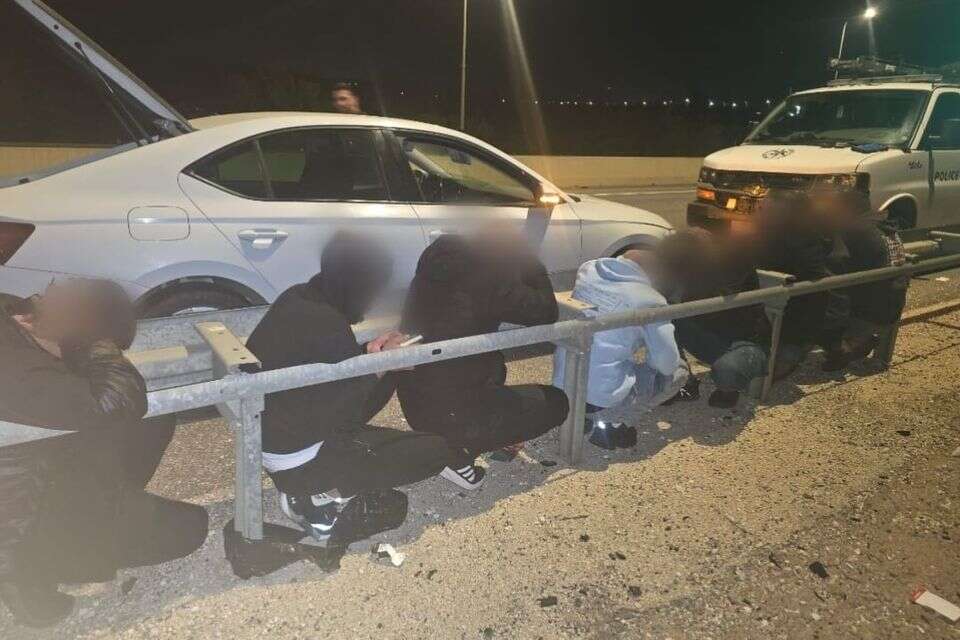 At the end of a long chase: Shebaim who were hiding in a minor's car were caught