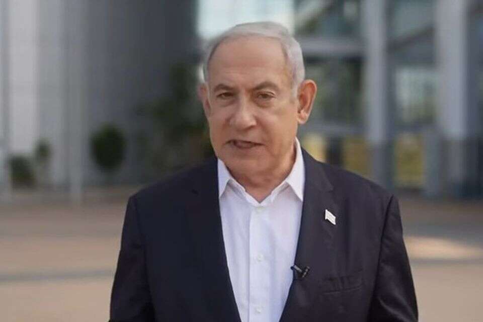 נתניהו בסרטון שפרסם מהקריה ב-7 באוקטובר , צילום מסך