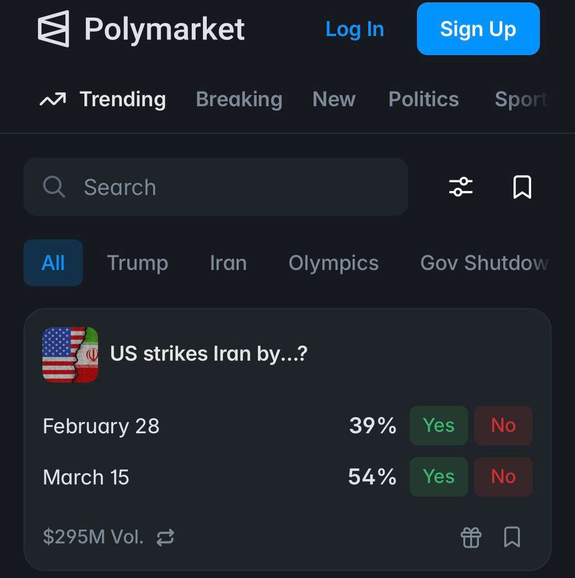 הסלמה אפשרית מול איראן? בחודש הקרוב , פולימרקט