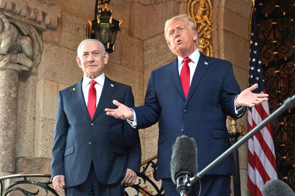 דונלד טראמפ לצד בנימין נתניהו , רויטרס