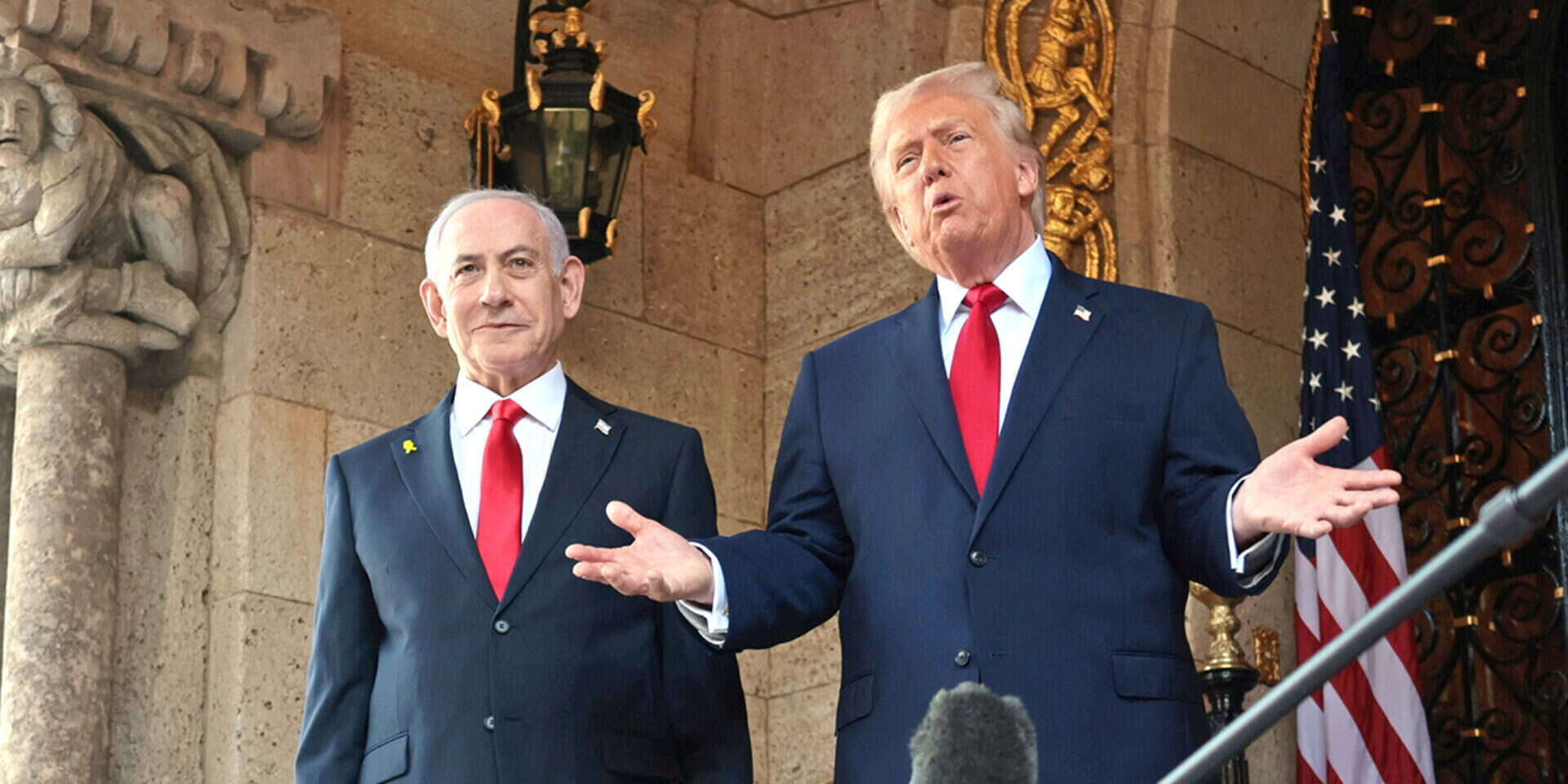 דונלד טראמפ לצד בנימין נתניהו , רויטרס