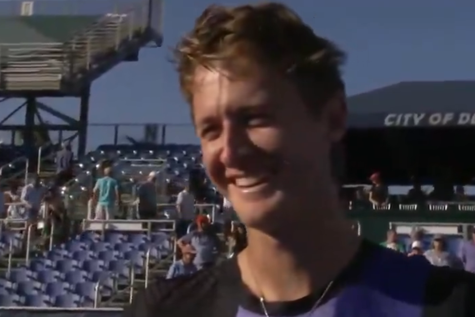 The journalist lost her tongue in the broadcast - and implied that the tennis players had sex