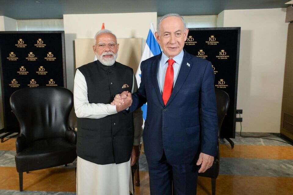 נתניהו נפגש עם מודי בירושלים , לע"מ