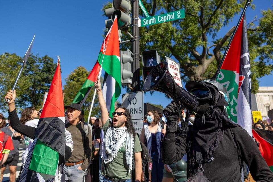 הפגנות פרו-פלסטיניות ליד הקפיטול בוושינגטון , רויטרס
