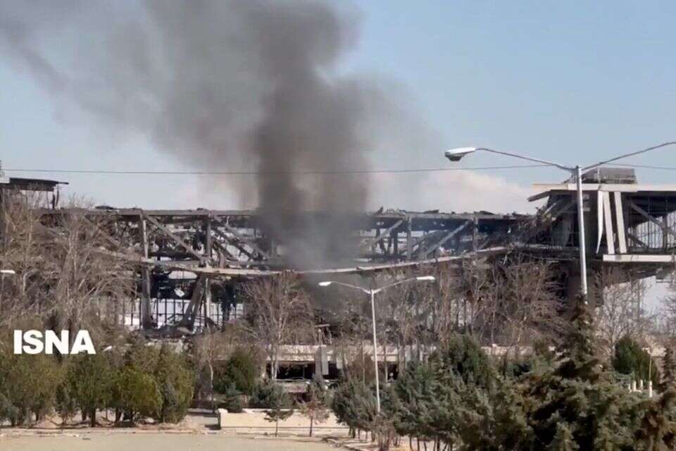 Served as a base: the large sports complex in Tehran was bombed and destroyed watch