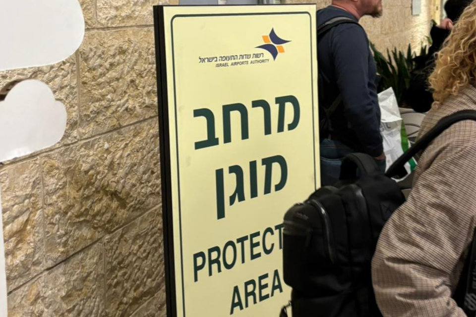 The passengers ran to a protected area in the airport - and could not believe what they saw