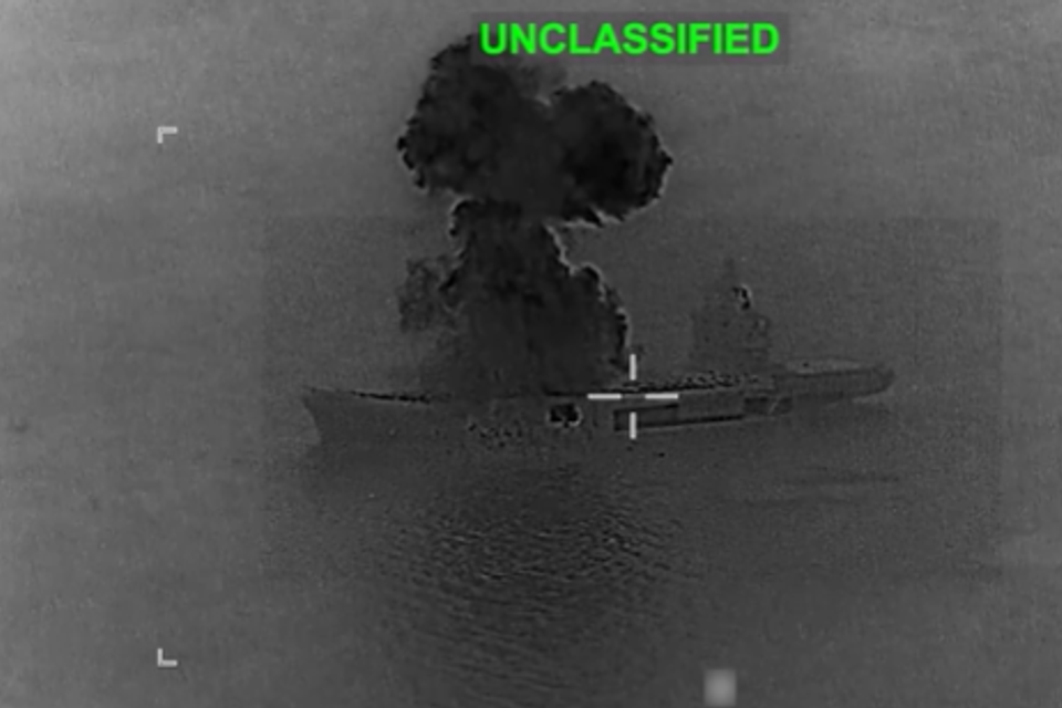 A cloud of smoke in the middle of the sea: the US attacked an Iranian aircraft carrier