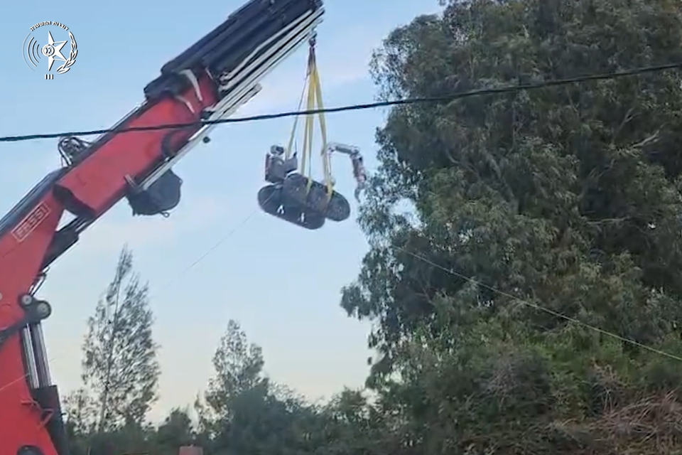 In the heart of a residential neighborhood in the north: a robot is mounted on a tree - and "handles" the UFO