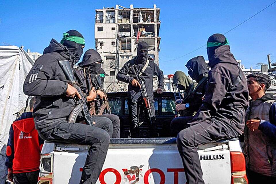 מחבלי חמאס ברצועת עזה , AFP