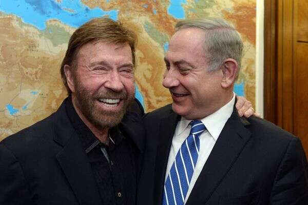 ראש הממשלה בנימין נתניהו נפגש עם צ'אק נוריס במשרדו בירושלים, 2017 , חיים צח / לע"מ
