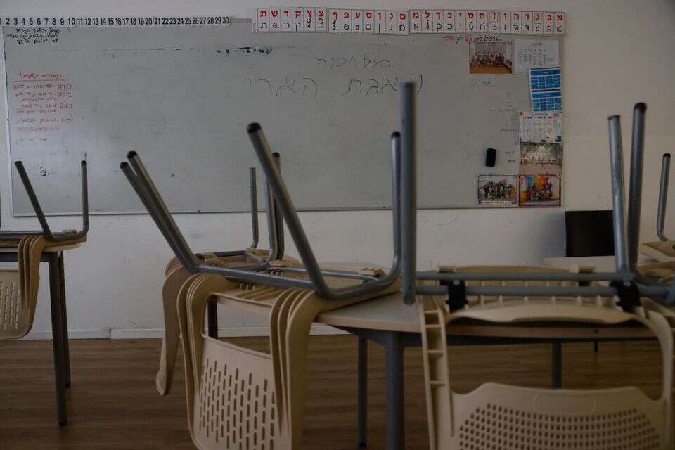 כיתה ריקה מתלמידים. , ללא