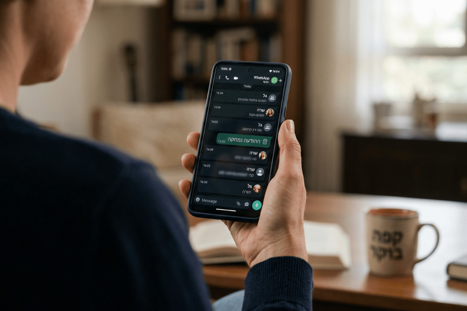 מבריק: כך תשחזרו הודעה ששלחו לכם בוואטסאפ - ומחקו