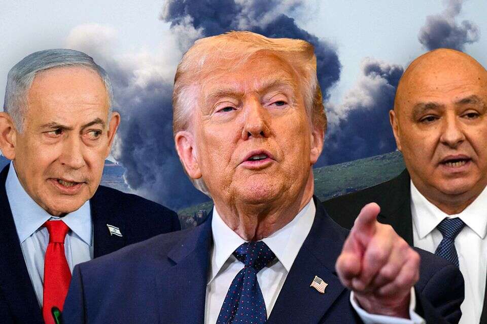 טראמפ עאון נתניהו על רקע לבנון , AP