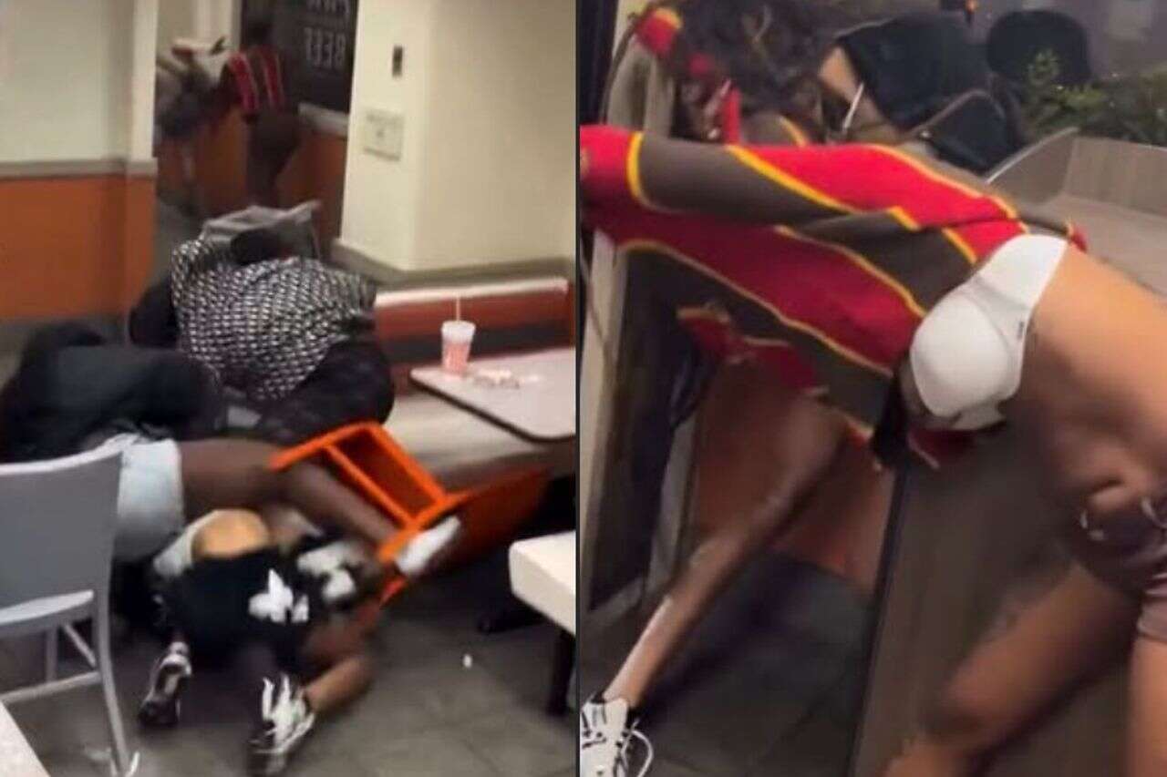 Chaos in a hamburger: a wild fight was recorded on camera - and went viral