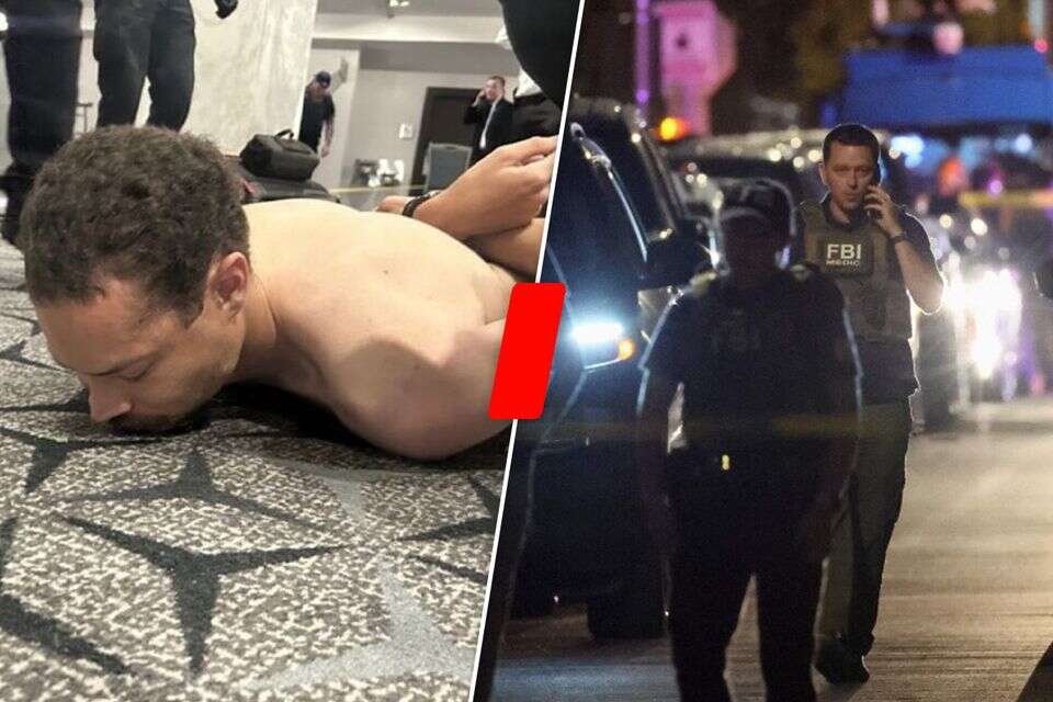 המתנקש, קול אלן, במהלך מעצרו והחיפושים של ה-FBI בביתו בקליפורניה , AFP