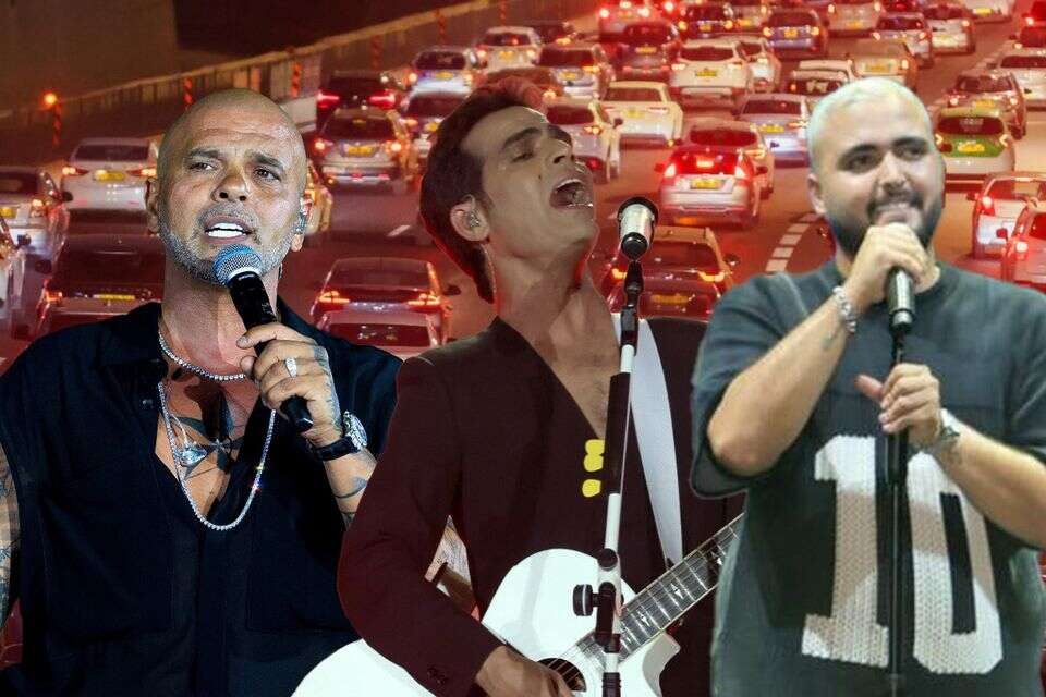אייל גולן, אביב גפן ואושר כהן. עוד ערב פקוק בתל אביב , יהושע יוסף, קוקו, משה שי, שרון רביבו