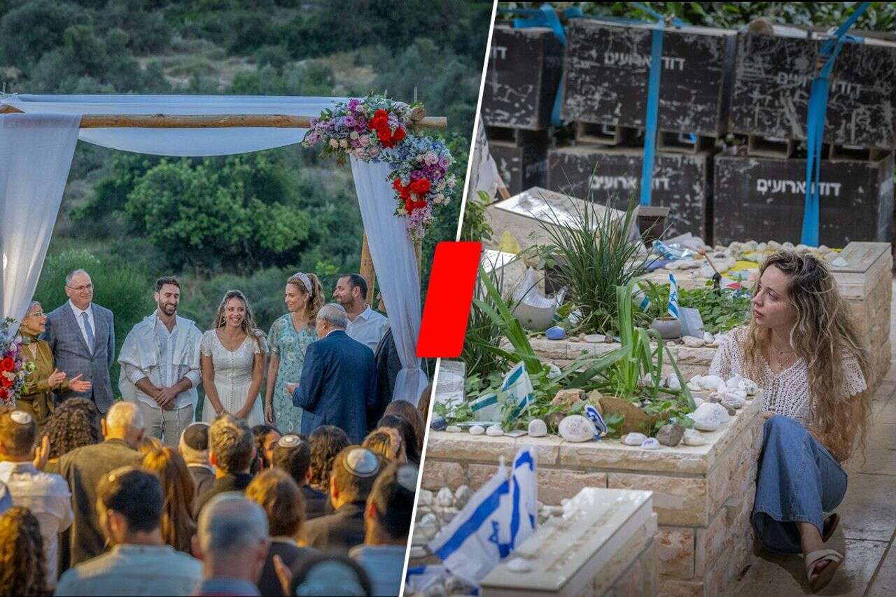 Exciting: Her father, the widow of the late fighter Yishai Slutki, remarried