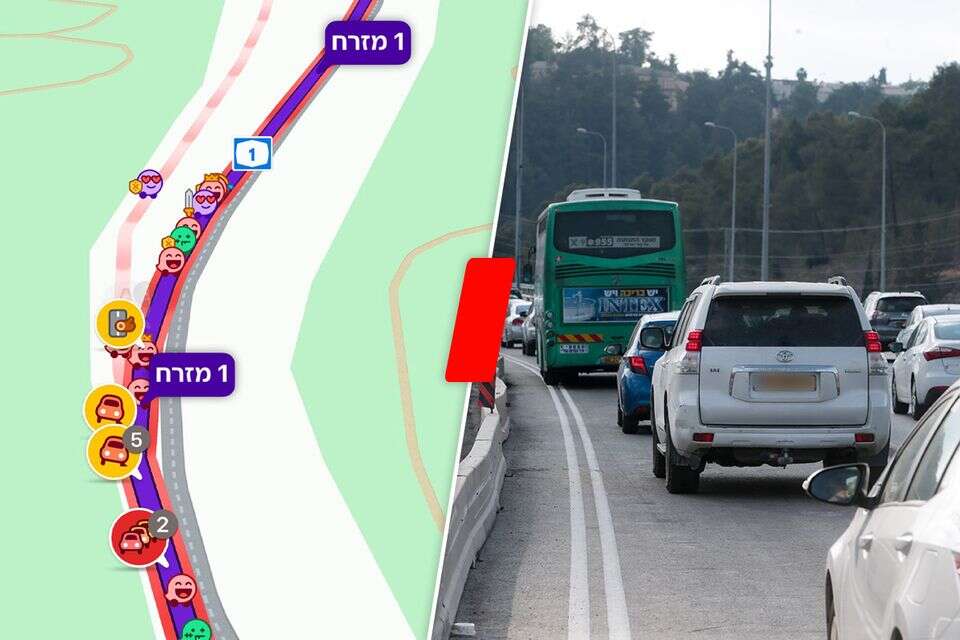 עומסי תנועה בכביש 1 , אורן בן חקון/Waze