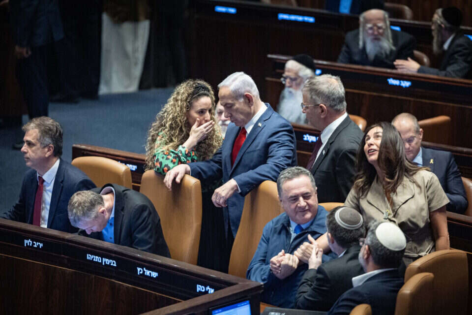 ראש הממשלה נתניהו עם השרים סילמן וכ"ץ , יונתן זינדל/פלאש 90
