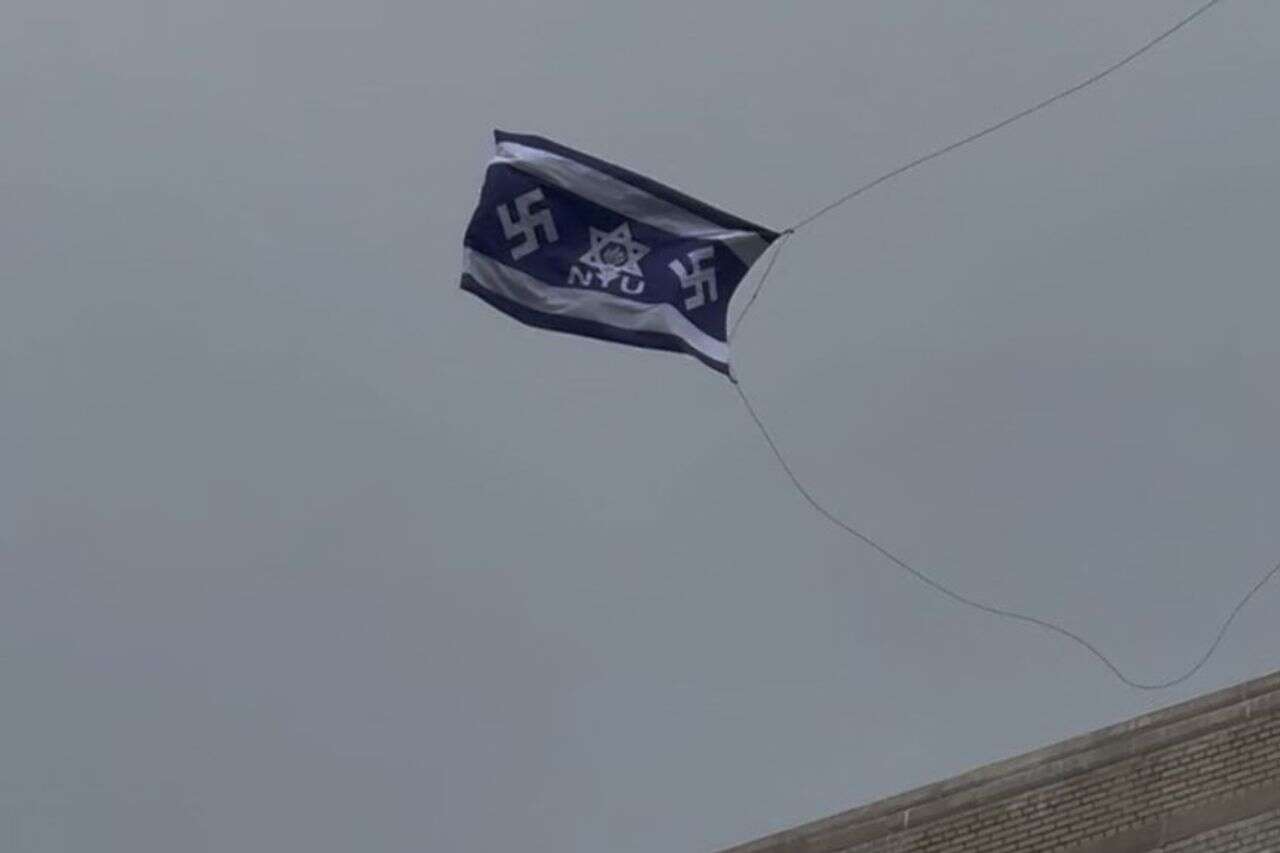Anti-Semitism from the masthead: a flag with swastikas and the Star of David was raised on a campus in New York