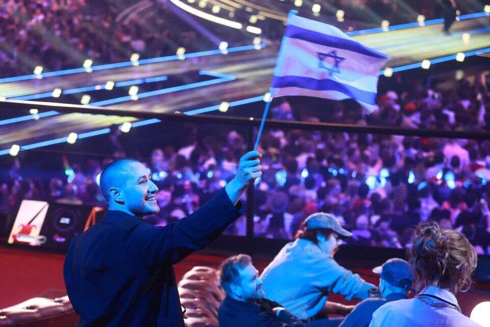 דגל ישראל מונף בגמר אירוויזיון 2026 , AFP